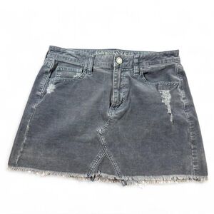 American Eagle Gray Corduroy Super Stretch Skirt Size 6